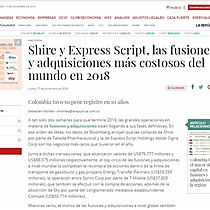 Shire y Express Script, las fusiones y adquisiciones ms costosas del mundo en 2018